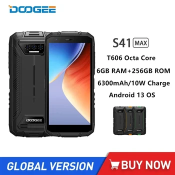DOOGEE S41 Max 4G Robustný Smartphony Octa-Core 6GB+256 GB 5.5 Palcový IPS HD Displej, Android 13 Mobilný Telefón 13MP Fotoaparát 6300mAh NFC