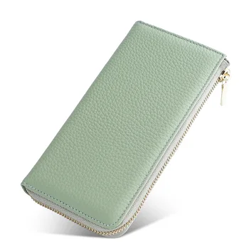Móda krásne originálne kožené dámske spojka peňaženky taška RFID karty majiteľa peňaženky pre ženy top cowhide mobilný telefón v kabelke