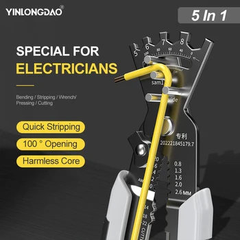 YLONDAO 5 In1 Multifunkčné Drôt Strippering Kliešte pre Profesionálne Elektrikár Rezacie Kliešte Nástroj Ohýbacie Kliešte Funkcia