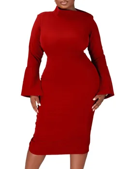 Elastické Ceruzka Afriky Šaty Pre Ženy, Nový Módny Elegantné Zábal Hip Dlhý Rukáv Šaty Nigérijský Oblečenie Afrike Oblečenie Šaty, Sexy