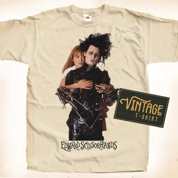 Edward Scissorhands V1 T shirt Prírodné Vintage Bavlna Filmový Plagát Všetky Veľkosti S M L XL 2X 3X 4X 5X