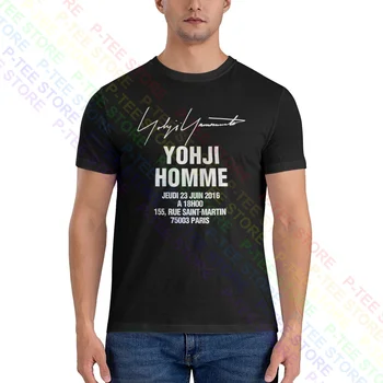 Yohji Yamamoto Bazén Om Pour Homme Zamestnancov Šité Späť Logo Tričko T-shirt Denne Novinka Čaj