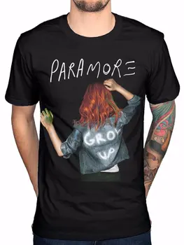 Vlastné Zábavné Mens T Tričko Paramore vyrásť Tee Tričko Black Krátkym Rukávom Letné pánske Tričká