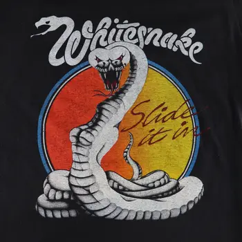 1984 Whitesnake Posuňte Ho Euro Tour Pretlač Čierne Unisex Tričko S-23XL AA937