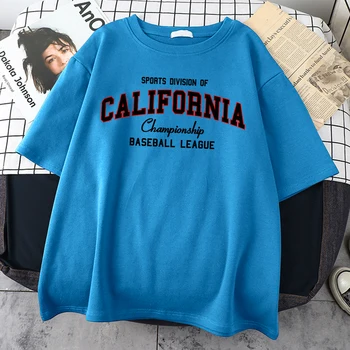 Športová Divízia California Loď Baseball League Bavlna T-Shirts Nadrozmerné Letné Tričko Hip Hop Tee Top Fashion Muž Tee Tričko