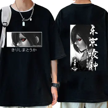 Japonsko, Anime Tokio Vlkolak T Shirt Touka Kirishima Očí Tlačiť T-shirts Muži Ženy Príležitostné Voľné Bavlna Harajuku Manga Tees Streetwear