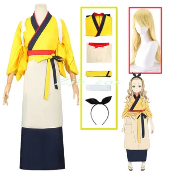 Kurumi Anime Cosplay Lycoris Recoil Cosplay Kostým Kimono Parochňu Dievča Kurumi Žltá Práce Jednotné