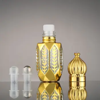 6ml Luxusnom Štýle Zlaté Naplniteľné Parfum, Fľaša Sklo Roll-on Esenciálny Olej Fľašu Vyprázdnite Nádobu Kozmetika