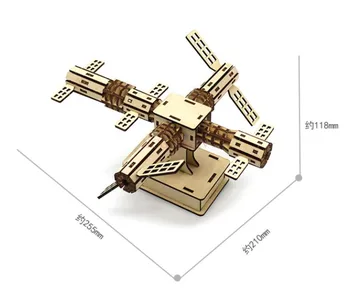 fyzikálny experiment Vesmírnej stanice kmeňových vedy hračka ručne zmontované materiál balík drevených vedy model music box Vianočný darček