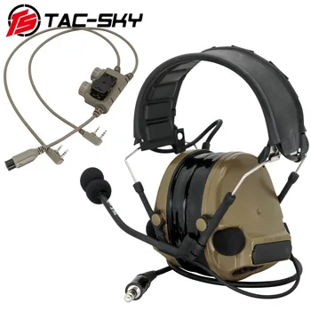 TS TAC-SKY COMTAC III Taktické Headset a PTT Adaptéra Dual Komunikácie RAC PTT pre Ochranu Sluchu Lov Iné Športy