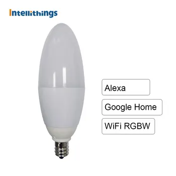Intellithings Tuya Smart E12 RGBW Sviečka Žiarovka Svetla Pracovať S Alexa Domovská stránka Google Hlasové Ovládanie Časovač WiFi App Obývacia Izba Lampa
