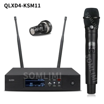 SOMLIMI QLXD4 KSM11 UHF True Diversity Wireless Mikrofón Systém Karaoke Fáze Výkonu Mikrofón Bezdrôtový Professional