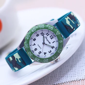 chaoyada deti chlapci dievčatá študentov cool silikónová vojenskou kamuflážou popruh quartz hodinky deti narodeniny dovolenku darčeky hodinky