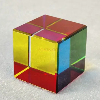 Mini Pôvodné Azúrová, Purpurová, Žltá Kocka (30 mm) - Optické Cube - Azúrová, Purpurová, Žltá - Subtractive Miešaní Farieb, Diamant