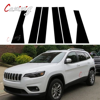 Pre Jeep Cherokee KL 2014-2019 2020 2021 2023 Lesklý Piano Black Dvere Auta Okno Pilier Centrum Post Výbava Nálepky Auto Styling
