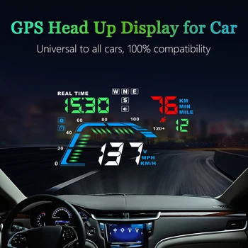 WYING Q7 GPS HUD Head Up Display Auto Rýchla Výstraha Kompas Projektor Elektronické Príslušenstvo pre Všetky Autá
