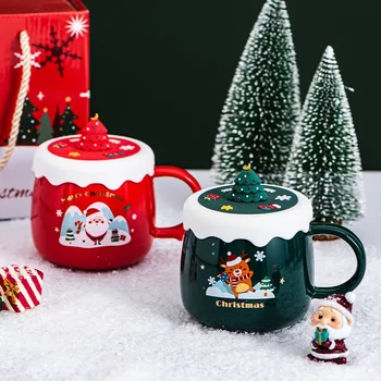 Kreatívne vysoko-krása keramický hrnček s kávou kryt cartoon krásne úžitkovej vody pohár Vianočný darček pohár veľkoobchod hrnčeky