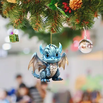Rozkošný Lietajúci Drak Dieťa Vianočný Strom Ornament Dragon Fantasy 2D Akryl Prívesok Darčeky Pre Domáce Vianočné Dovolenku Stranou Dodávky