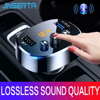 JINSERTA FM Vysielač Auto Bluetooth 5.0 FM Modulátor do Auta Duálny USB Nabíjačka do Auta Handsfree Bezdrôtové pripojenie MP3 Prehrávača