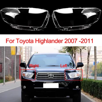 Pre Toyota Highlander 2007-2011 Priehľadný Sklenený Tieň Svetlomet Tienidlo Auto Predných Svetlometov Kryt Svetlometu Shell Objektív