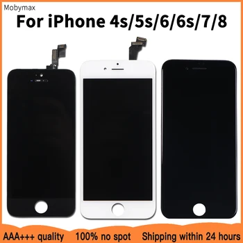 Pôvodné Podpora LCD Náhradné Pre iPhone 5s 6 AAAA+++ Kvalitný LCD Displej Dotykový Displej Pre iPhone 6 7 8 4s 100% Test Práca