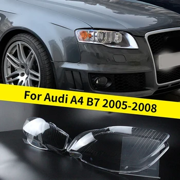 Auto Predné Náhradné Svetlo Čiapky Pre Audi A4 B7 2005-2008 Auto Svetlometov Kryt Jasné, Transparentné Tienidlo Lampy Prípade Objektív Shell