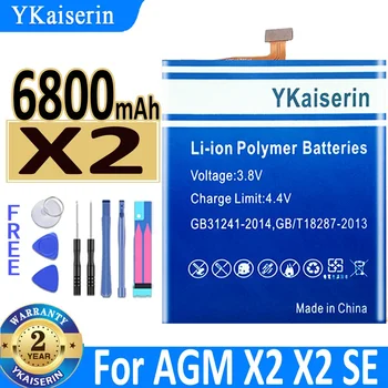 YKaiserin Batéria X 2 6800mAh Pre AGM X2 X2 SE X2SE Bateria + Bezplatné Nástroje