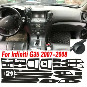 Pre Infiniti G35 2007-2008 3D Carbon Fiber Vzor Interiéru DIY Výbava Obtlačky