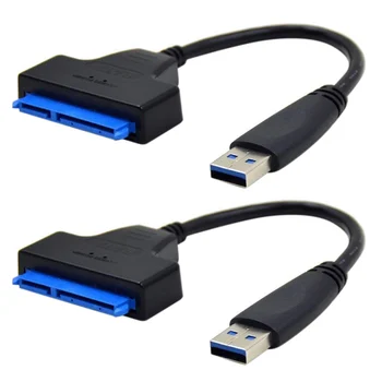 2X USB 3.0 na SATA Kábel Adaptéra pre 2.5 Palcový SSD/HDD Disky - SATA na USB 3.0 Externý Prevodník a Kábel