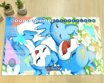 Roztomilý Digimon Playmat Veemon Chibimon DTCG CCG Mat Dosková Hra Mat Trading Card Game Mat protišmyková Gumová Podložka pod Myš Zadarmo Taška