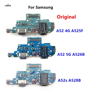 Pôvodný Pre Samsung Galaxy A52 4G A525F A52 5G A526B A52s A528B USB Nabíjanie Rada Dock Port Flex Kábel Opravy Dielov