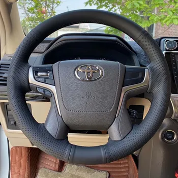 Originálne Kožené Auto Volant, Kryt Na Toyota Land Cruiser Pôdy Cruiser Prado 2016-2019 HOBBY Ručné Stitched auto rukoväť kryt