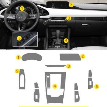 TPU Pre Mazda 3 Axela 2020-2023 Priehľadný Ochranný Film Interiér, prístrojová doska Nálepky stredovej Konzoly Prevodovka, Auto Príslušenstvo