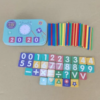 Deti Matematiku Aritmetický Drevené Magnetické Digitálne Počítanie Stick Montessori Hry pre Baby Skoré Vzdelávanie Vzdelávanie Detí, Hračky