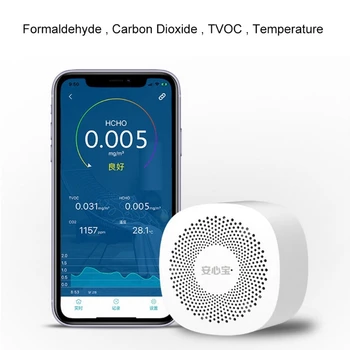 Kvalita ovzdušia Sledovať Digitálne CO2 Detektor Phone Monitor Formaldehyd Oxidu Uhličitého Vzduchu Analyzer Testovanie Stroj Detektor