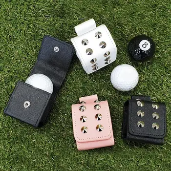 Mini Golf Ball Bag Golf Loptu Skladovanie Vrecká PU Kožené Nity Golf Loptu Skladovanie Pocket Ochranný Kryt, Golf Šport Príslušenstvo