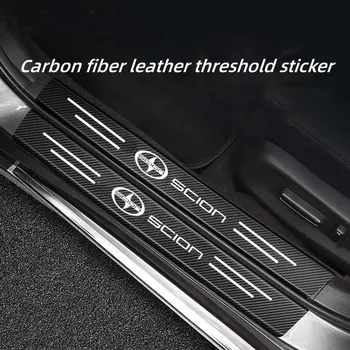 Vhodné pre Toyota Scion XA XB XD IQ TC auto prah pásy na ochranu nálepky uhlíkových vlákien vitajte pedál proti poškriabaniu