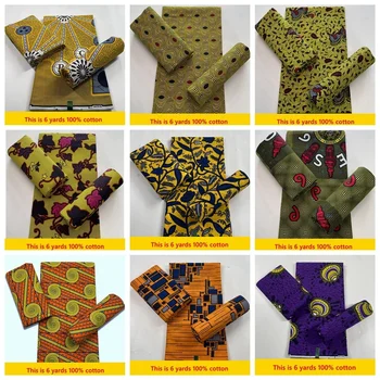 Vosk Tissu Africain Coton Patchwork Textílie 2022 Vysokej Kvality Afriky Textílie Vosk Tlač pagne Ankara Textílie Šijací Materiál 6yard