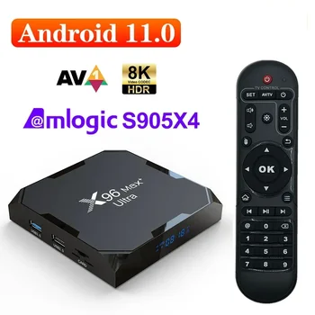 Pre Xiao X96Max Plus Ultra, Smart TV Box Android11 Amlogic S905X4 4GB64GB TVBOX AV1 8K Wifi, BT X96 Max Media Player Set-Top-Box