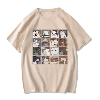 Ukiyoe Japonskej Kultúry Mačka Vysoko Kvalitnej Bavlny EÚ veľkosť trička lete komické streetwear mužov top Japonský zábavné mužské oblečenie