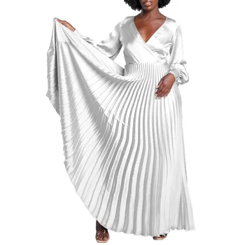 Dashiki Afrike Oblečenie Africká Strana Večerné Šaty pre Ženy Jar 2024 Elegantné Afriky Dlhý Rukáv V krku Zloženke Maxi Šaty