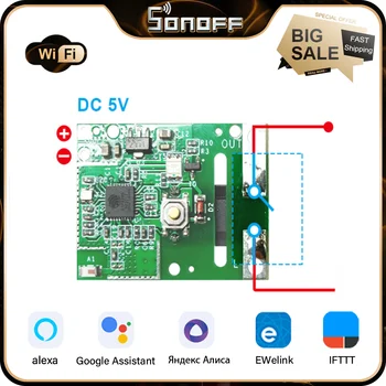 SONOFF RE5V1C Relé Modul 5V WiFi Smart DIY Prepínač Suché Výstup Inching/Selflock Pracovných Režimoch APP/Hlas/LAN Control Automation