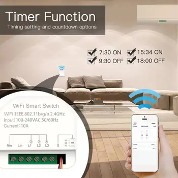 CoRui Tuya Alexa Wifi Smart Switch 3gang MINI Časovač On-off Zariadenie Casa Inteligente Automatizácie Modules Domovská stránka Google