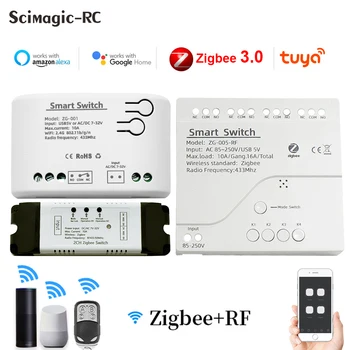Tuya Zigbee Smart Svetlo Motorových Switch Modul Relé Smart Home APLIKÁCIU Diaľkové Ovládanie Práce S Bránou Alexa Asistent Google