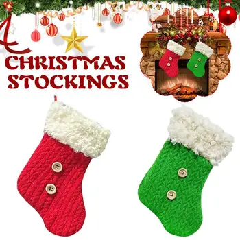 Vianočné Ponožky Červená Zelená Pletenie Atmosféru Dekorácie Ponožky Vianočný Stromček Visí Osadenie Prívesok Dekor Pre Domáce Vianočný Darček