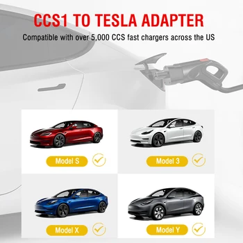 Nové Energie EV Nabíjačku CCS1 Tesla Konektor DC Rýchlo Adaptér 300A 500V Pre Všetkých Model 3/S/X/Y Elektrické Auto Nabíjania
