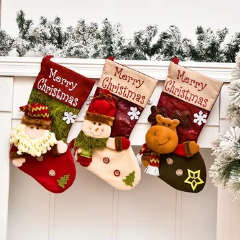 Vianočné ponožky, Vianočné dekorácie, detské ponožky, malé darčeky, darčekové tašky, dekorácie, Santa Claus candy tašky