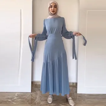 Dve Dielna Sada Sukne, Obleky Moslimských Módne Abaya Ženy, Luxusné Oblečenie S Dlhým Rukávom Topy A Skladaný Sukne African Party Šaty