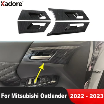 Auto Vo Vnútri Vnútorné Kľučky Misa, Kryt, Výbava Pre Mitsubishi Outlander 2022 2023 Uhlíkových Vlákien Dekorácie Interiérové Doplnky