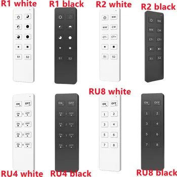 R1 R2 RU4 RU8 RGB+SCS RF LED controller sa Vzťahujú na jednu farbu, dual color, RGB, RGBW Každý vzdialený môže zápas jeden alebo viac prijímač